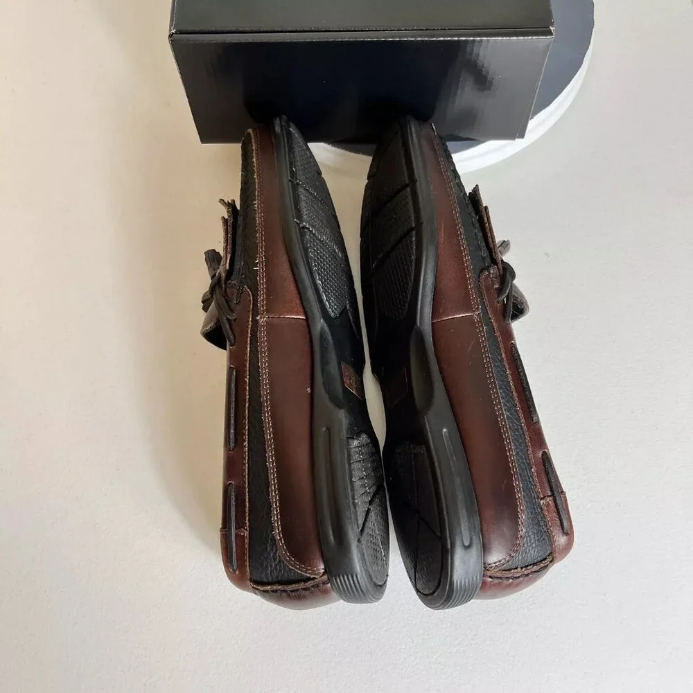 Sperry Tremont Loafers Boat Shoes Mens Size 11.5‎ M Two-Tone Brown / Black GUC!